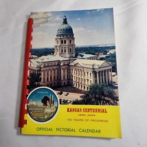 Vintage 1961 Kansas Pictorial Calendar  Kansas Centennial 1861-1961 100 yrs - $14.46