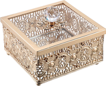 Mother&#39;s Day Gifts for Mom Her Women, Vintage Gold Jewelry Box with Glas... - £27.43 GBP