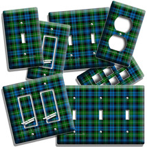 Tartan Blue Green Plaid Blanket Pattern Light Switch Outlet Wall Plate Art Decor - £8.51 GBP+