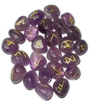 Amethyst Rune | Amethyst Rune Set - 25 pcs Set of Amethyst Tumbles Engraved with - $10.77