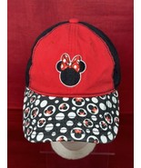 Disney Minnie Mouse Baseball Hat Red Bow Strapback Cotton Adjustable - $14.82