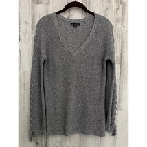 American Eagle Womens Sweater Size XS Gray Lace-up Sleeve Accent Wrist Tassel - £19.57 GBP