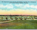 Replacement Center Barracks Fort Francis Warren Cheyenne WY Linen Postca... - $3.91
