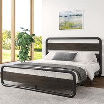 Heavy Duty Full Size Round Metal Platform Bed with Black Wood Headboard - $6,690.25 MXN Heavy Duty Full Size Round Metal Platform Bed with Black Wood Headboard - $6,690.25 MXN