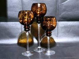 Home Interiors Essentials Partylite Stemmed Tealight Candle Holders - Set Of 3 - £31.13 GBP