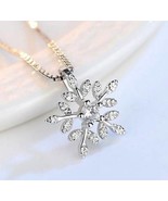 Diamond Snowflake Pendant 925 Sterling Silver Chain Necklace Womens Jewe... - £15.72 GBP
