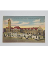 Vintage Postcard Union Station St Louis MO Missouri Plaza &amp; Fountains 1944 - $9.93