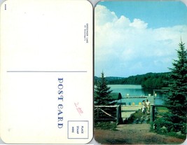 New York(NY) Grossinger Lake People Walking Hillside View Vintage Postcard - £7.57 GBP
