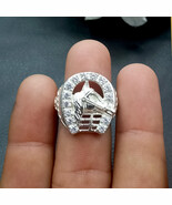 925 Sterling Silver Horseshoe Ring, Lucky Horse Head Signet Ring for Him... - $48.51