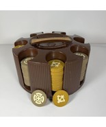 Vintage Clay Poker Chips In Lowe Poker Carousel Paranoid Inlay  165 Chips - $194.41 CAD