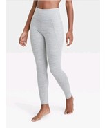 Joy Lab Women&#39;s Medium High-Rise Cozy Spacedye 7/8 Leggings Light Heather  - $21.86 CAD