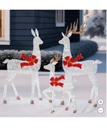 Christmas Deer Family 3-Piece Decoration LED Lights Twinkling Indoor Out... - $6,552.36 MXN