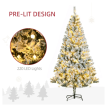  Christmas Trees, with Snow Frosted Branches, Warm White LED Lights - £190.02 GBP