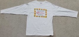 Rare 90s Vintage GUESS Basics White Long Sleeve T Shirt Size Kid Medium - $11.30