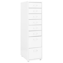Mobile File Cabinet White 28x41x109 cm Metal - £85.97 GBP