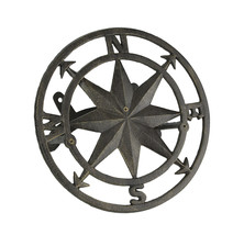 Cast Iron Compass Rose Wall Mounted Decorative Hanging Garden Hose Holde... - $79.19