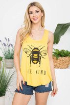 Bee Kind Print Tank Top T Shirt V-Neck Casual Light Weight Tee Womens Flowy - $19.45
