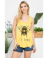Bee Kind Print Tank Top T Shirt V-Neck Casual Light Weight Tee Womens Flowy - $26.60 CAD