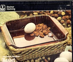 Casserole Dish - Anchor Hocking BASKET BUFFET Casserole dish 8" HARVEST AMBER  - $11.50