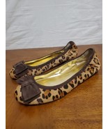 Lauren Ralph Lauren Animal Print Leopard Brown Bow Ballet Flat Shoes Siz... - $30.81