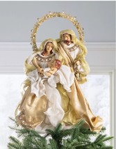HOLY FAMILY GOLD COLOR CHRISTMAS TREE TOPPER DECOR  HANDCRAFTED - £296.75 GBP
