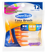 12 easy brush interdental cleaning brushes w/ Fluoride cleaner teeth DenTek 113 - £17.49 GBP