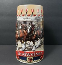 1986 Anheuser Busch Budweiser Holiday Embossed Beer Stein Mug - $24.27