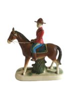 Vintage Royal Canadian Mounted Police Ceramic Figurine On Horse - £23.27 GBP