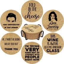 Homythe Funny Drink Coasters, 6 Pcs.Coffee Coasters With Metal Holder, Fold In - £23.63 GBP