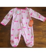 Wonder Nation One Piece Sleeper ~ Pink Cherry Pattern ~ 0/3 Months ~ Zip... - $285.35 MXN