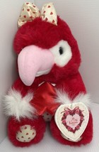 Vintage New W Tags 11 Inch Red And White Valentine Plush Love Bird Stuffed - £12.69 GBP