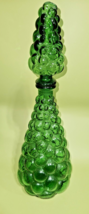 Mcm Green Empoli Bubble Vase Wine Decanter 10.75&quot; Made Italy Grapes Stopper - £44.76 GBP