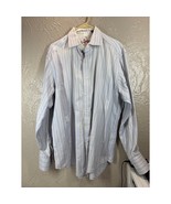 Robert Graham Shirt Mens White Striped Colorful Flip Cuff Button Size XL - $38.45