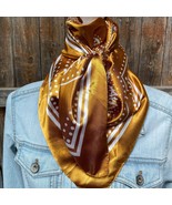 Mustard Floral Paisley Printed Western Southwestern Wild Rag Scarf Accent - $545.68 MXN