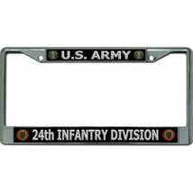 army 24th infantry division military logo chrome license plate frame usa made - £23.59 GBP