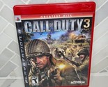Call of Duty 3 PS3 (Sony PlayStation 3, 2006) Greatest Hits Red Complete... - $14.80