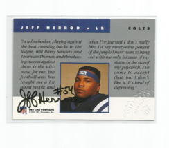Jeff Herrod (Indianapolis Colts) 1992 Pro Line Portraits Certified Auto Card - £18.51 GBP