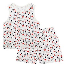 Baby Toddler Underwear Set Infant Vest&Shorts 2 Pieces Printing Red&Blue 3-6M