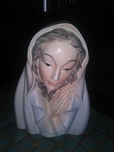 Vintage * Virgin Mary Madonna Large planter head vase Enesco Japan - $19.95