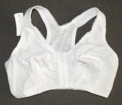 GLAMORISE Women&#39;s Wire Free White Front Close Bra Lace Back Size 36DD-F - $34.99