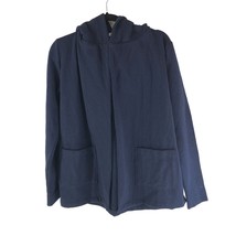 LOFT Outlet Womens Sweatshirt Jacket Open Front Hooded Pockets Navy Blue S - £15.33 GBP