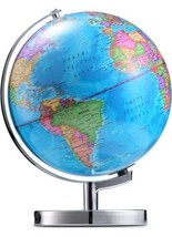 LED Illuminated Globe of The World with Sturdy Chrome Rotating Display Stand - 3 - £49.66 GBP