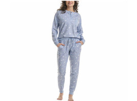 Splendid Womens Pajamas Blue Stars 2-Piece Top Jogger Lounge Pockets Sof... - £33.62 GBP