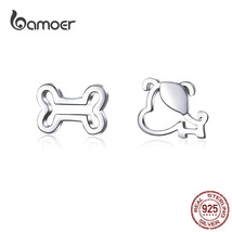 Dog and Bone Stud Earrings  for Girl Silver 925 Cat Ear Studs Jewelry Bijoux Ant - £12.09 GBP