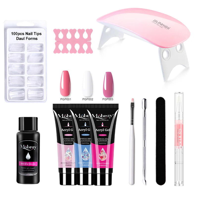 15ml Poly Nail Gel Set Nail Gel Kit For Manicure Set Acrylic Solution Gel - £9.96 GBP+