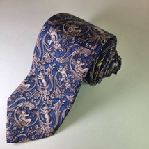 Brooks Brothers Silk Tie Cherub Baroque Scroll Pattern Blue USA - $560.27 MXN