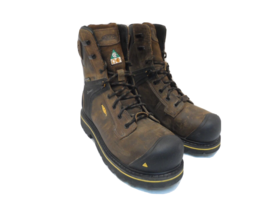 Keen Men&#39;s 8 Inch Abitibi II CTCP Waterproof Work Boot Brown Size 7.5D - £111.79 GBP