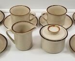 C) Serving for 8 Japan Stoneware Farmhouse Coffee Mugs Saucers Sugar and... - $49.49