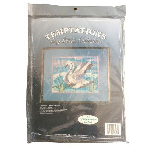 Vintage Temptations Elegant Swan Wall Hanging 11"x14" Linda Ruck Long Stitch Kit - $15.67