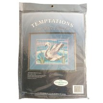 Vintage Temptations Elegant Swan Wall Hanging 11&quot;x14&quot; Linda Ruck Long Stitch Kit - £12.32 GBP